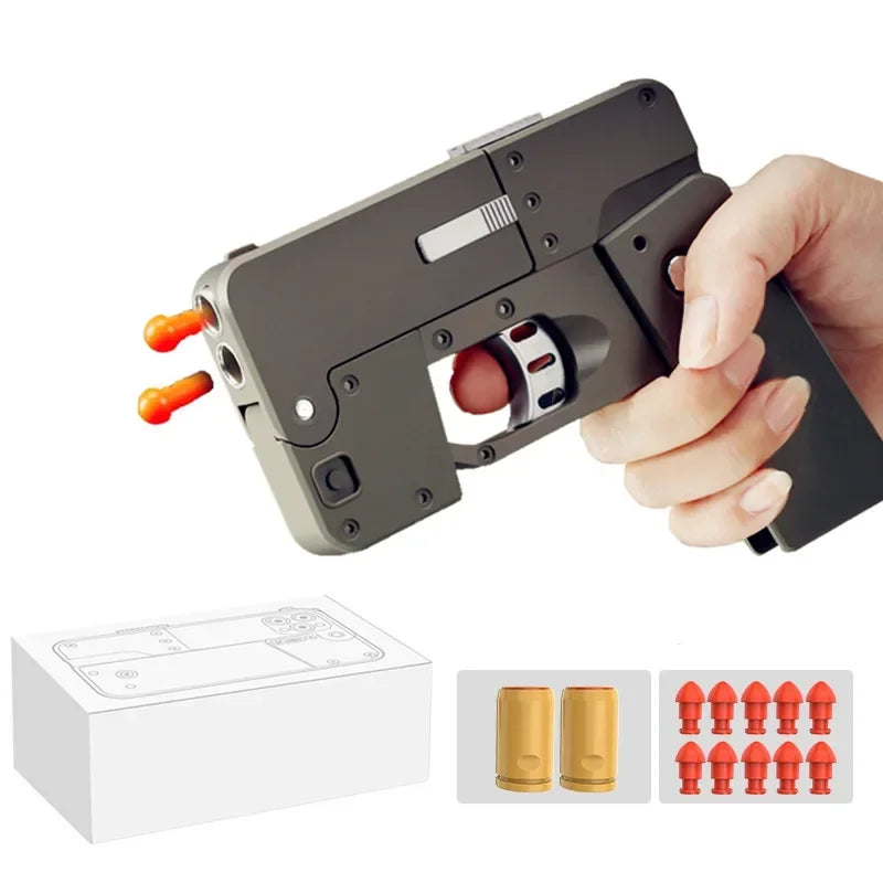 🔫 iPhone Case Toy with Built-in Rubber Dart Launcher