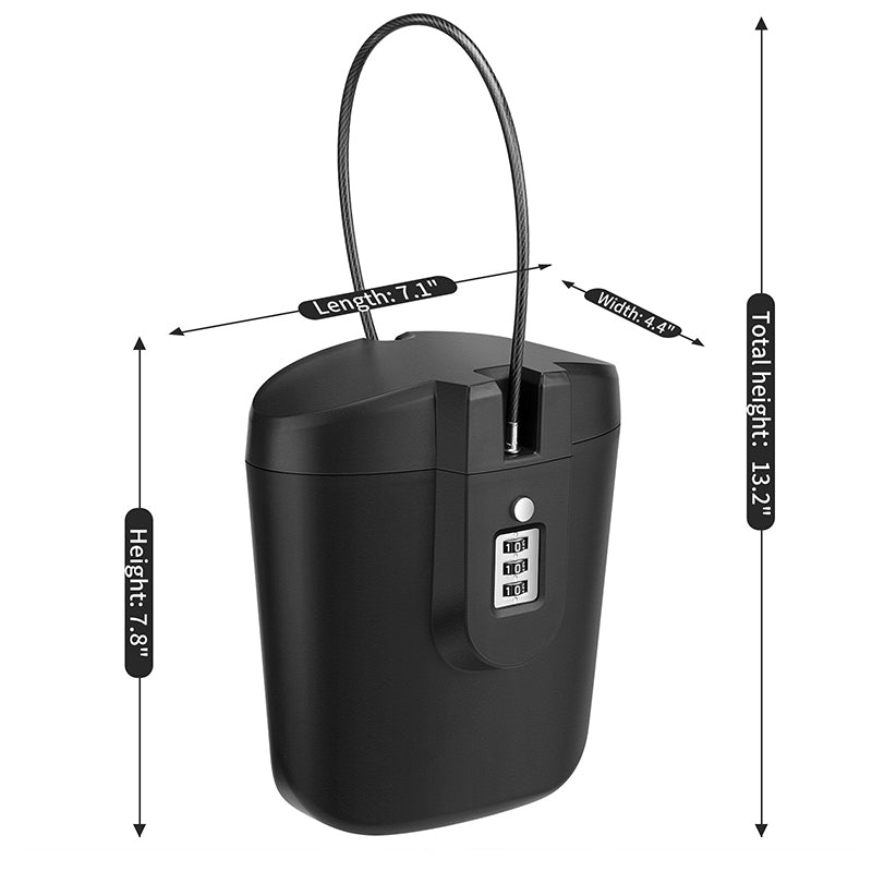 Caja de Seguridad Portátil de 2 litros con Cerradura de Combinación de 3 Dígitos