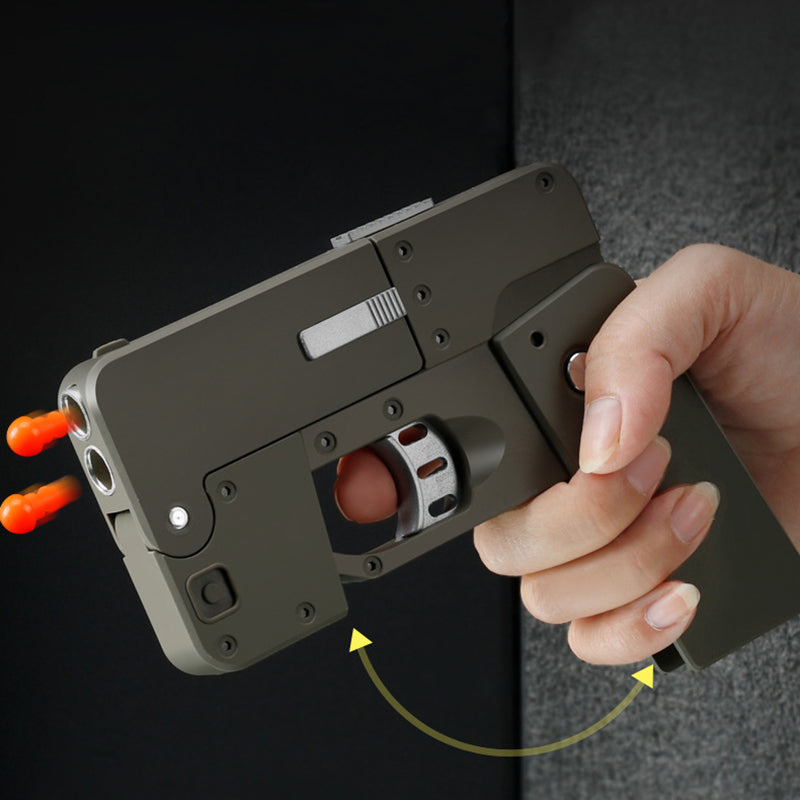 🔫 iPhone Case Toy with Built-in Rubber Dart Launcher